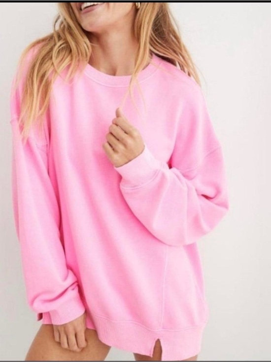 aerie Tops - Aerie The Chill Oversized Crewneck sweatshirt, medium pink burst